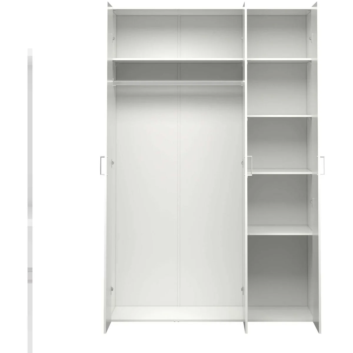 Wyld Haus Munich 3-Door White Wooden Wardrobe, Matt Finish - White – image 7