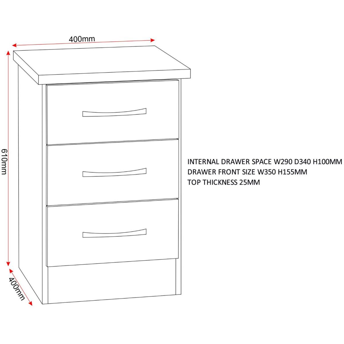 Nevada 4 Door 2 Drawer Mirrored Wardrobe Bedroom Set - Sonoma Oak – image 6