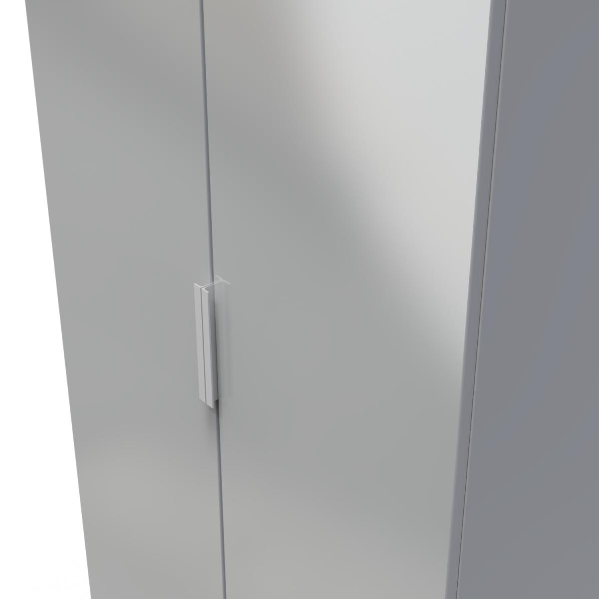 Plymouth Ready Assembled Tall Plain Wardrobe - Uniform Gloss & Dusk Grey – image 4