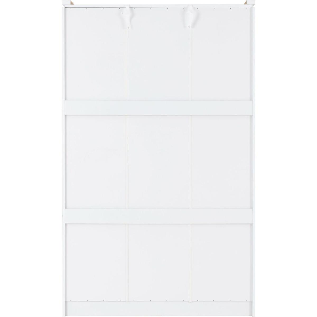 Charles 3 Door 2 Drawer Mirrored Wardrobe White - White – image 4