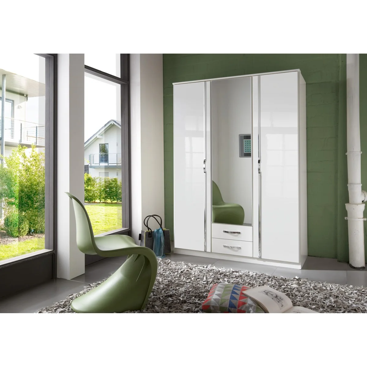 Trio 4 door 2 drawer white - Gloss white and Matt White / 180cm – image 2