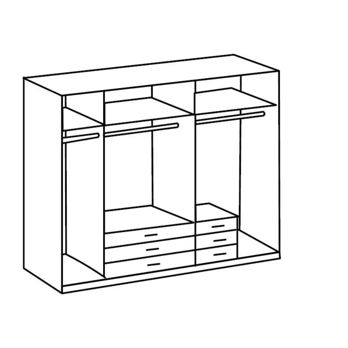 Goeteborg Graphite 5 Door 225cm Wardrobe with Mirror and 6 Drawers - Grey – image 4
