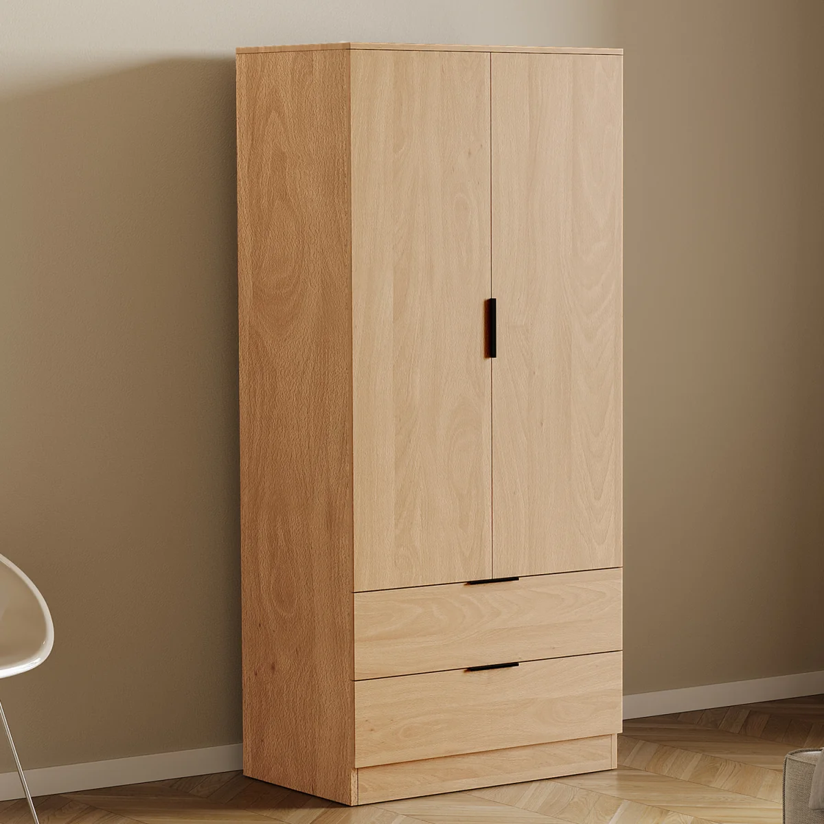 Trega 2 Door 2 Drawer Wardrobe - Black – image 2
