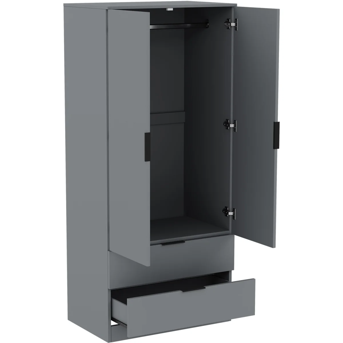 Trega 2 Door 2 Drawer Wardrobe - Black – image 18