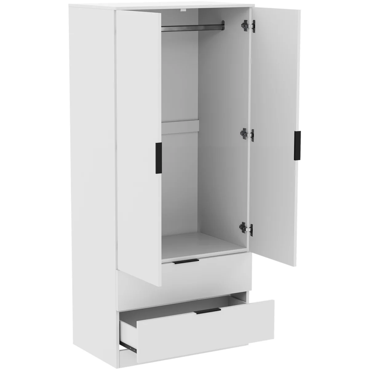 Trega 2 Door 2 Drawer Wardrobe - Black – image 27