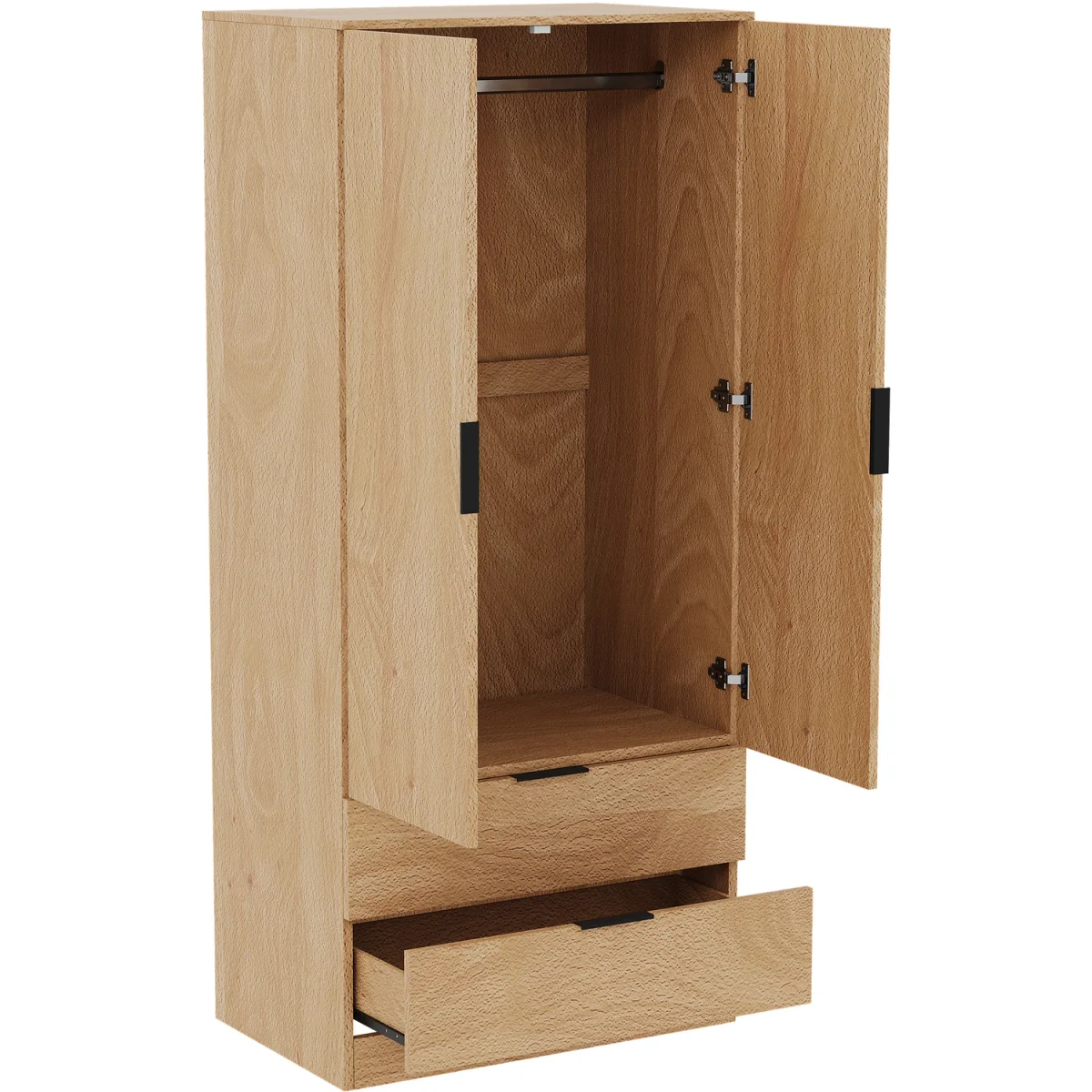 Trega 2 Door 2 Drawer Wardrobe - Black – image 6