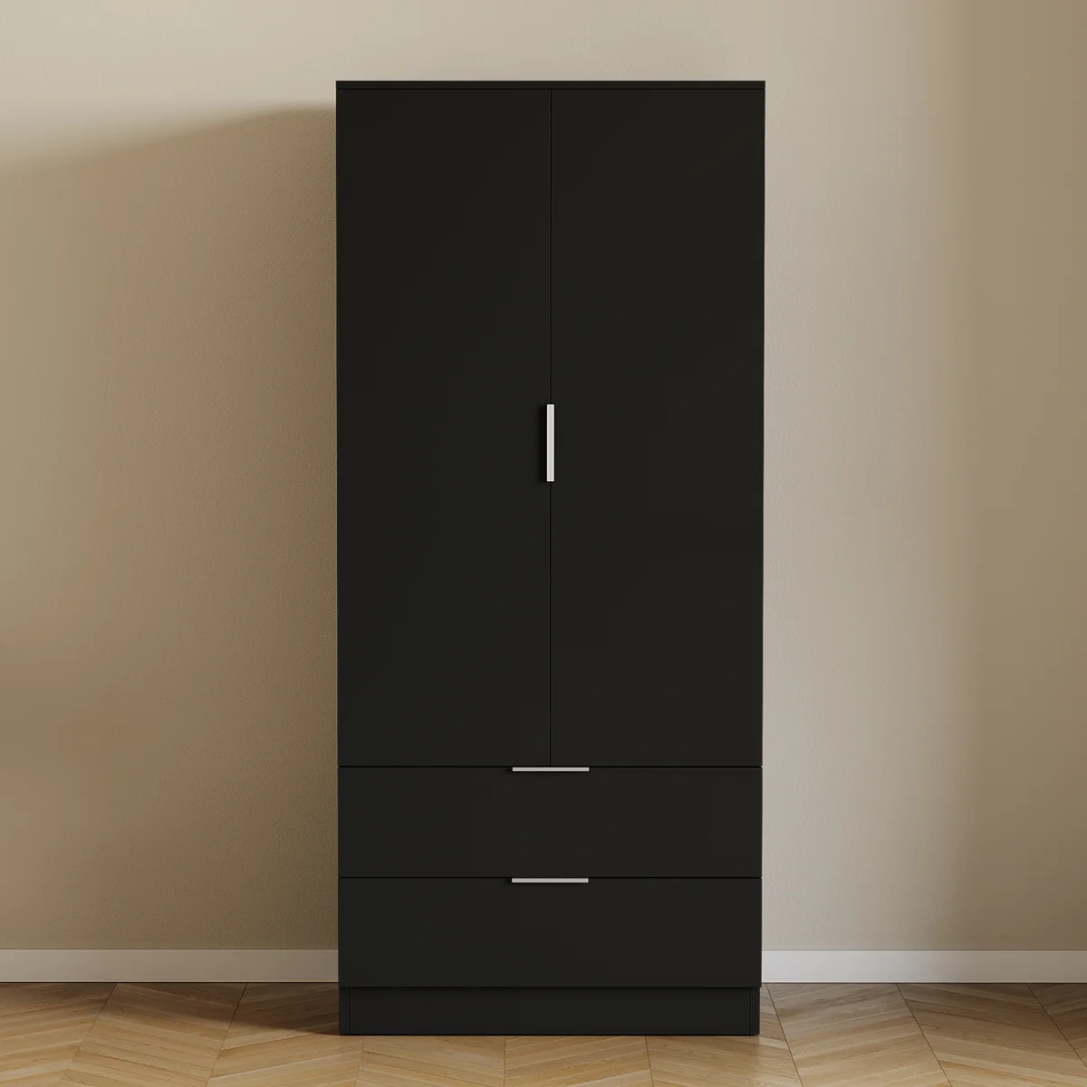 Trega 2 Door 2 Drawer Wardrobe - Black – image 8