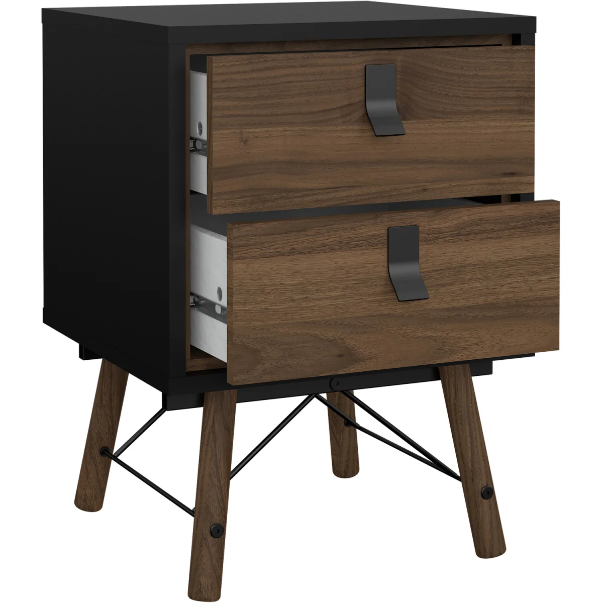Ry Package Wardrobe 3D 3Drw + Double Chest 6Drw + Bedside 2Drw Matt Black Walnut - Black Walnut – image 2
