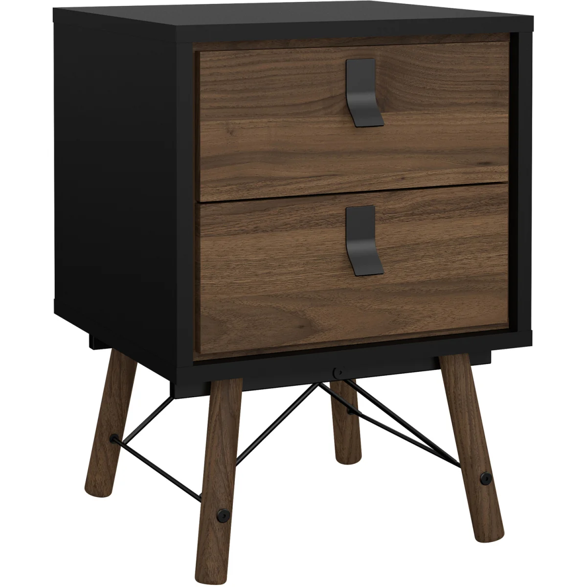 Ry Package Wardrobe 3D 3Drw + Double Chest 6Drw + Bedside 2Drw Matt Black Walnut - Black Walnut – image 4