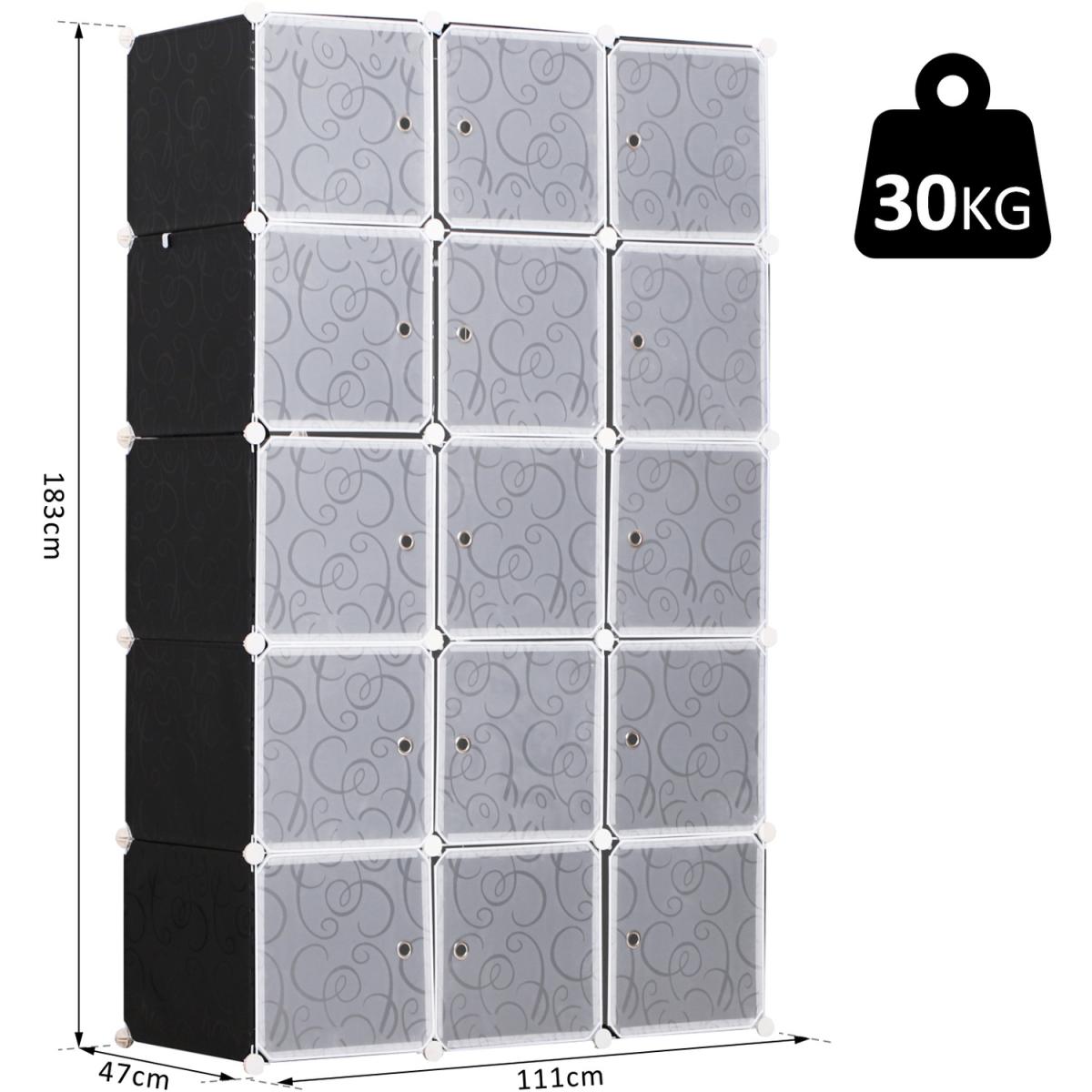 Cube DIY Portable Interlocking Wardrobe - Black and White – image 2