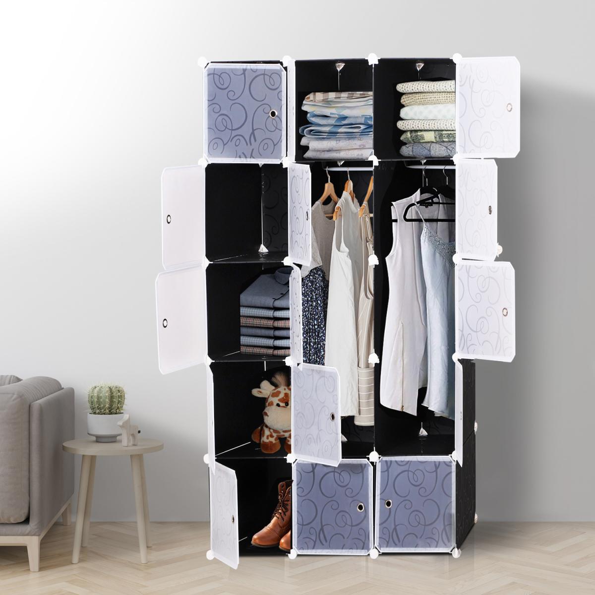 Cube DIY Portable Interlocking Wardrobe - Black and White – image 1