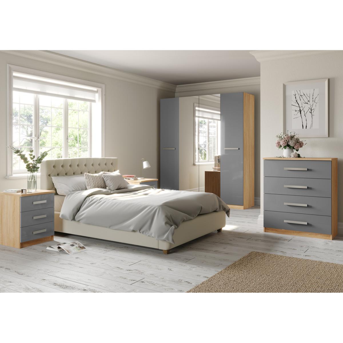 Genoa Wardrobe - Grey/Oak / 2 Door Wardrobe – image 2
