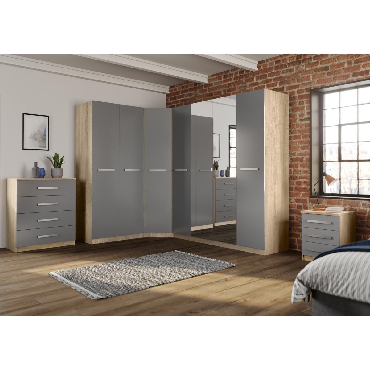 Genoa Wardrobe - Grey/Oak / 2 Door Wardrobe – image 11