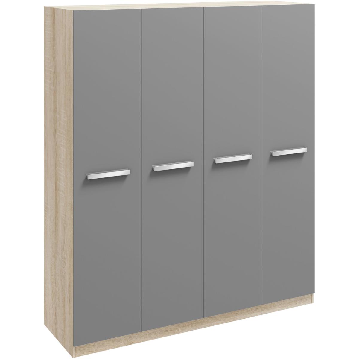 Genoa Wardrobe - Grey/Oak / 2 Door Wardrobe – image 7