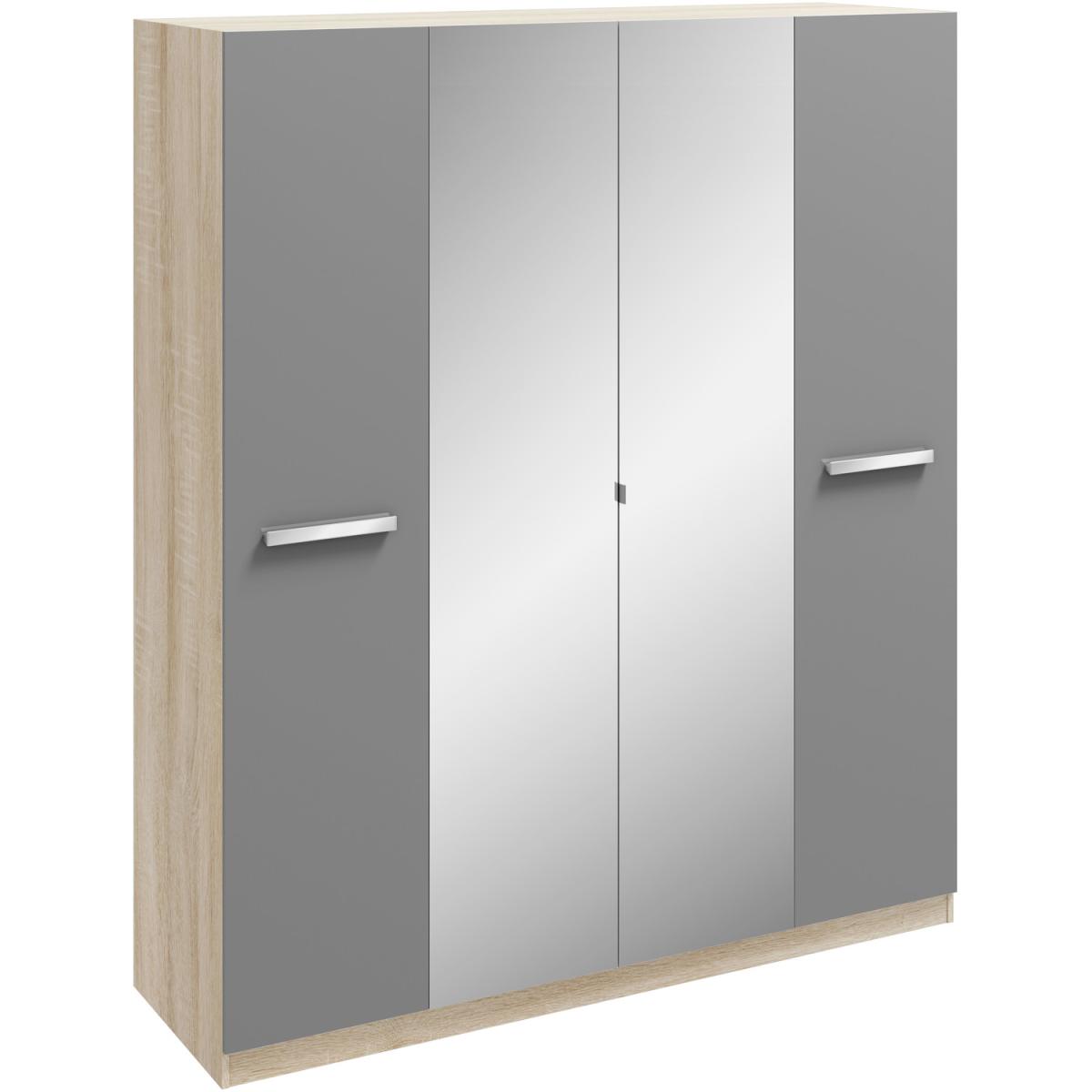 Genoa Wardrobe - Grey/Oak / 2 Door Wardrobe – image 9