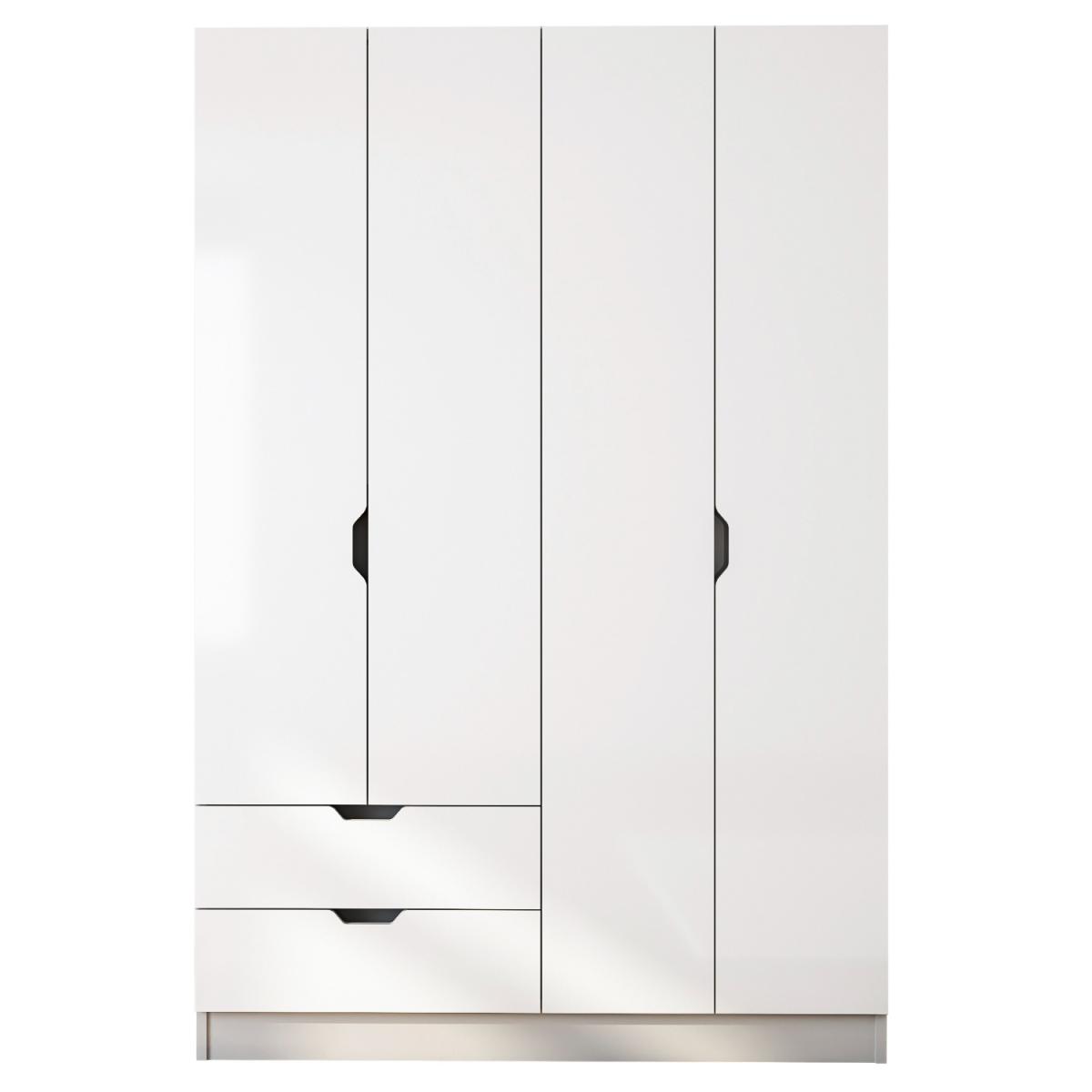 BERGEN 4 Door 2 Drawers White Wardrobe - White – image 2
