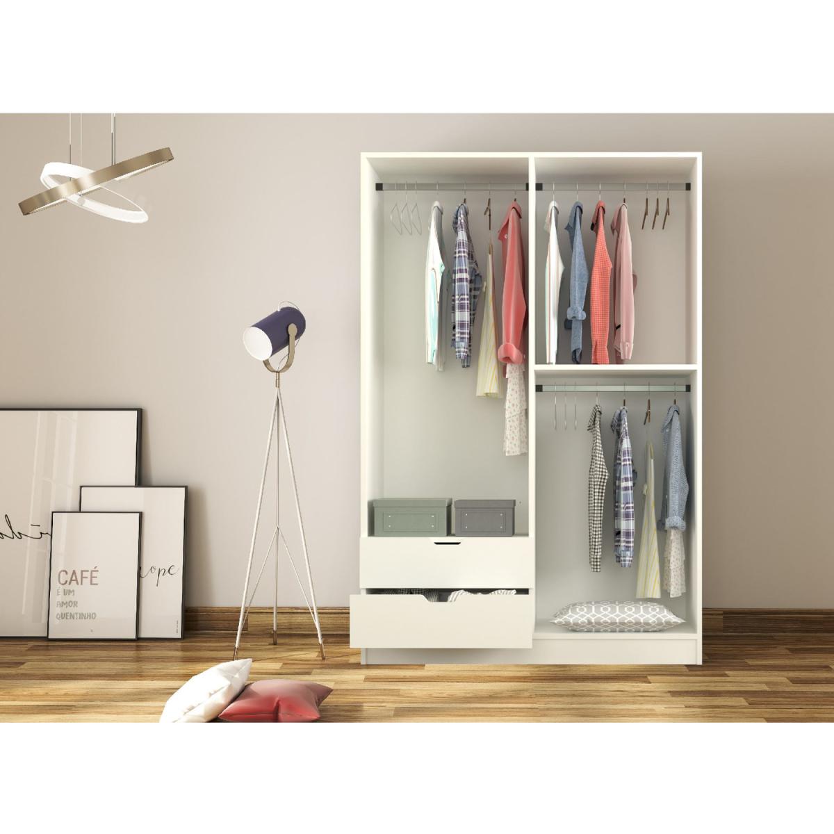 BERGEN 4 Door 2 Drawers White Wardrobe - White – image 4