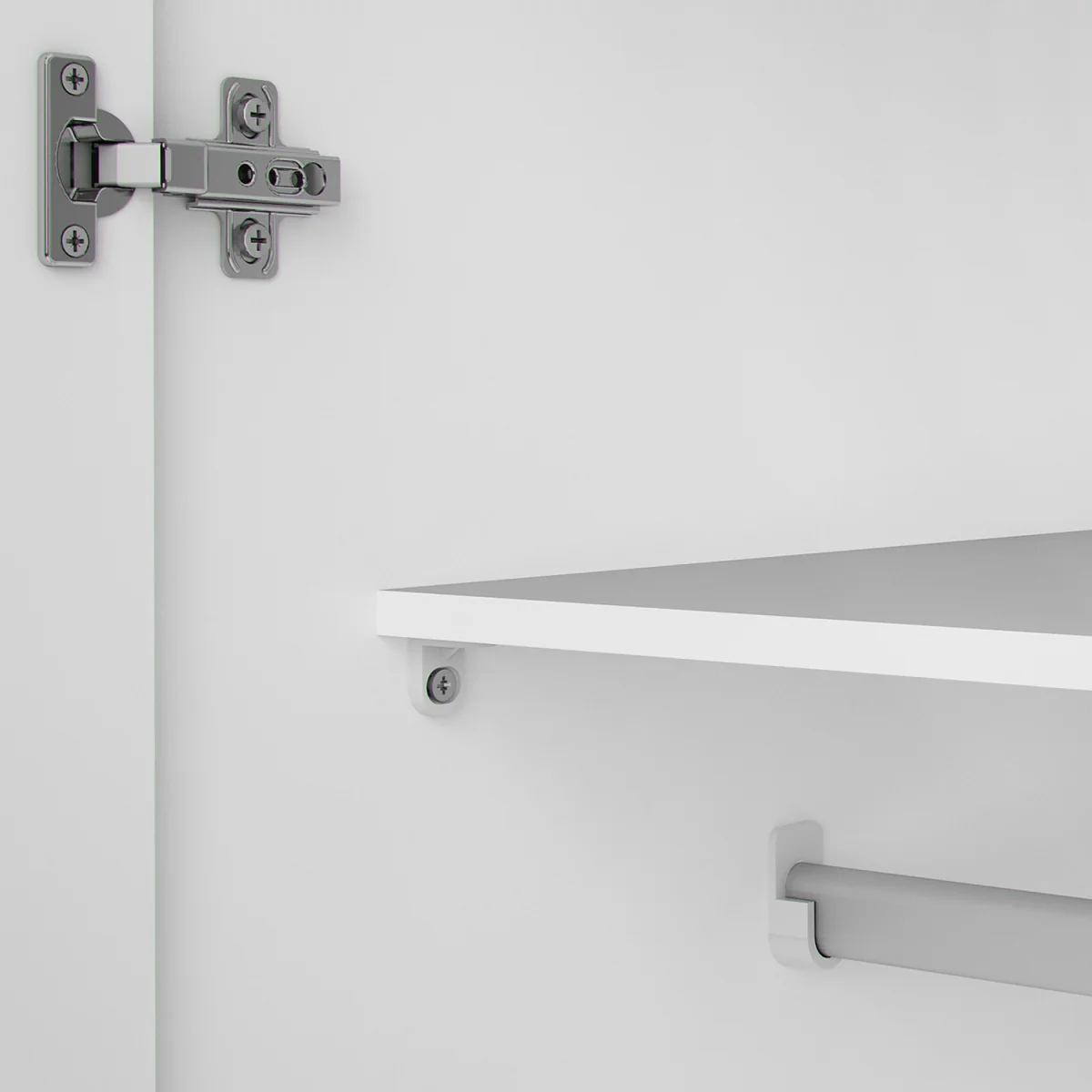 Space Wardrobe 2 Doors White 1750 - White – image 8