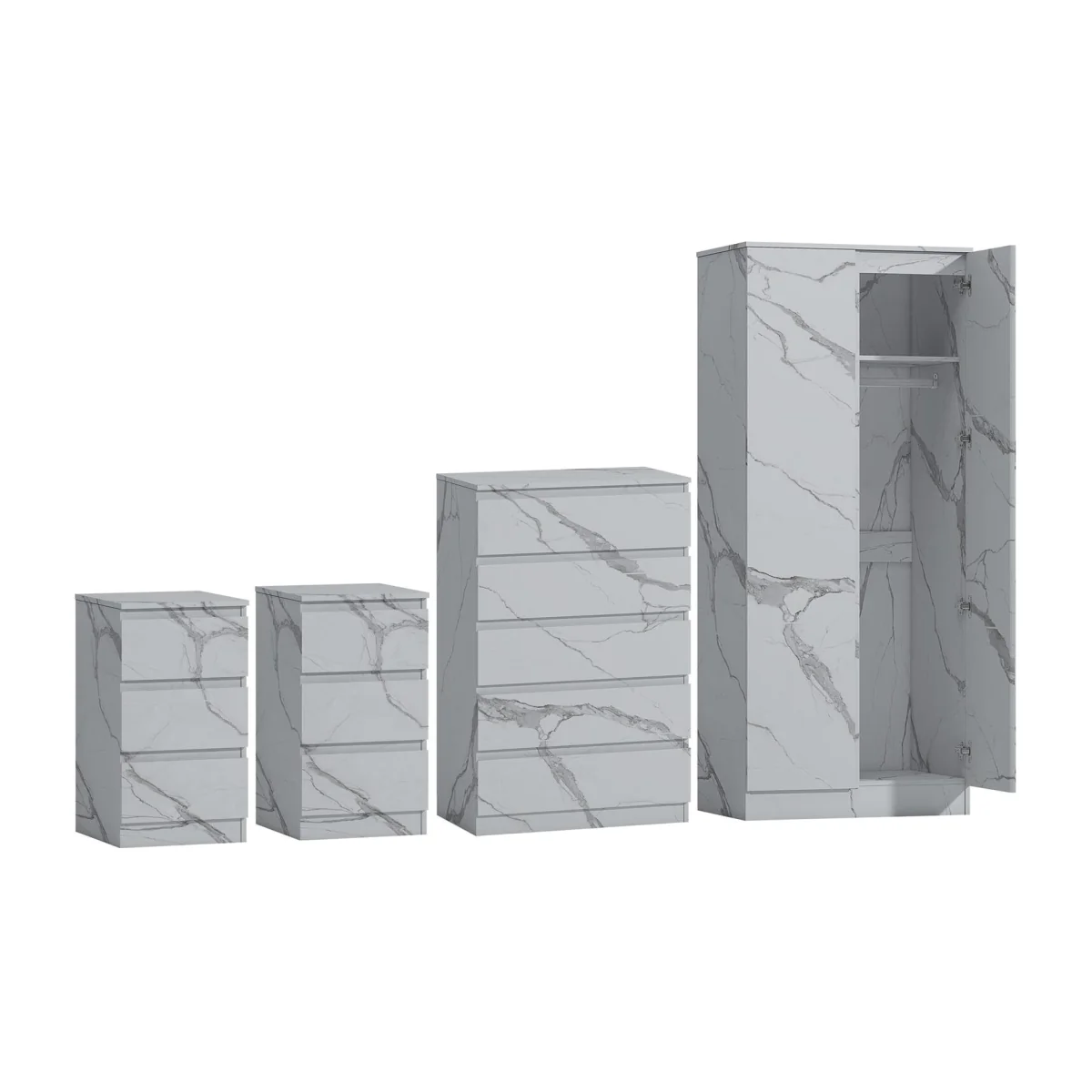 ZITA Marble Effect Bedroom Set – image 1