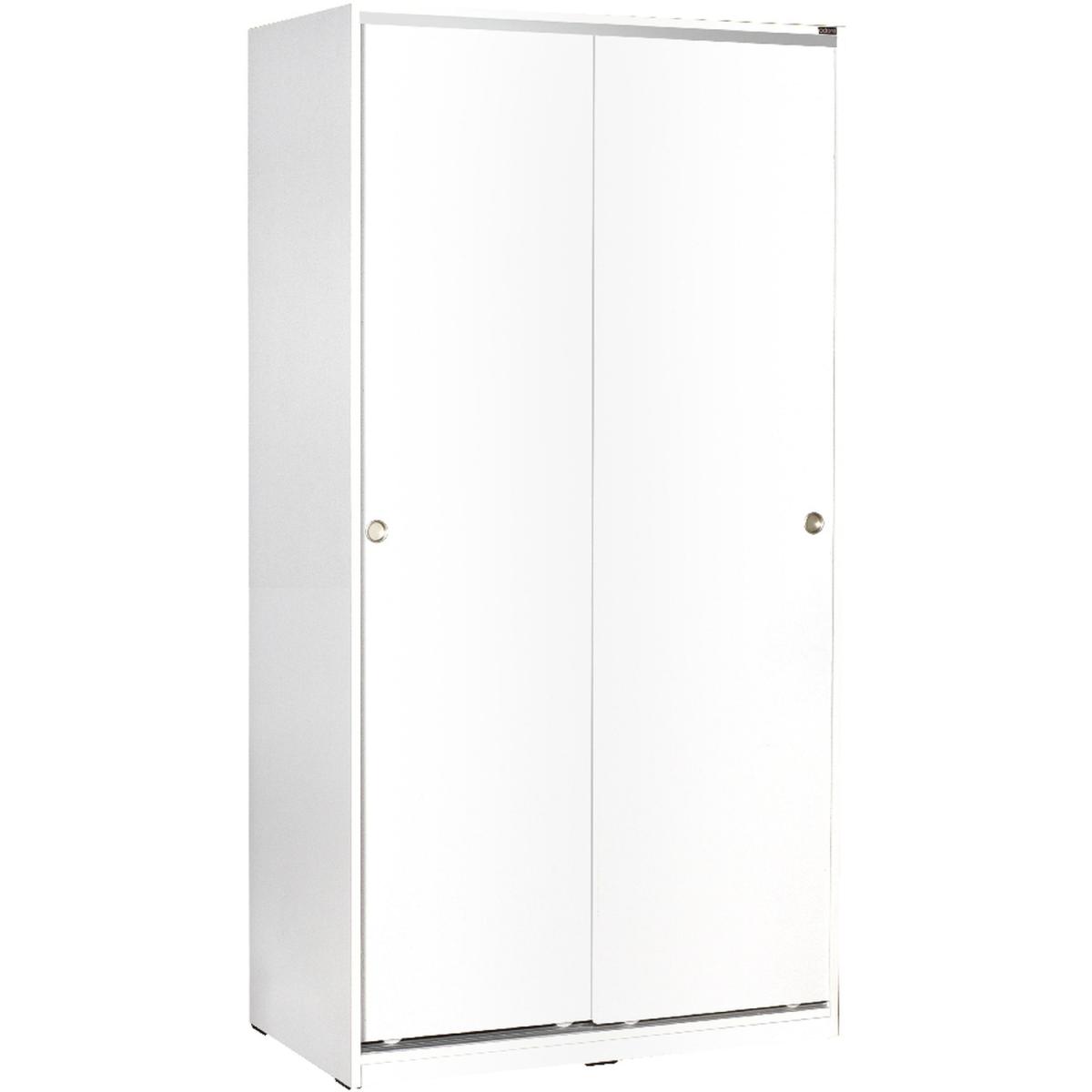 2 Door Sliding Wardrobe Matt White Finish - White – image 3