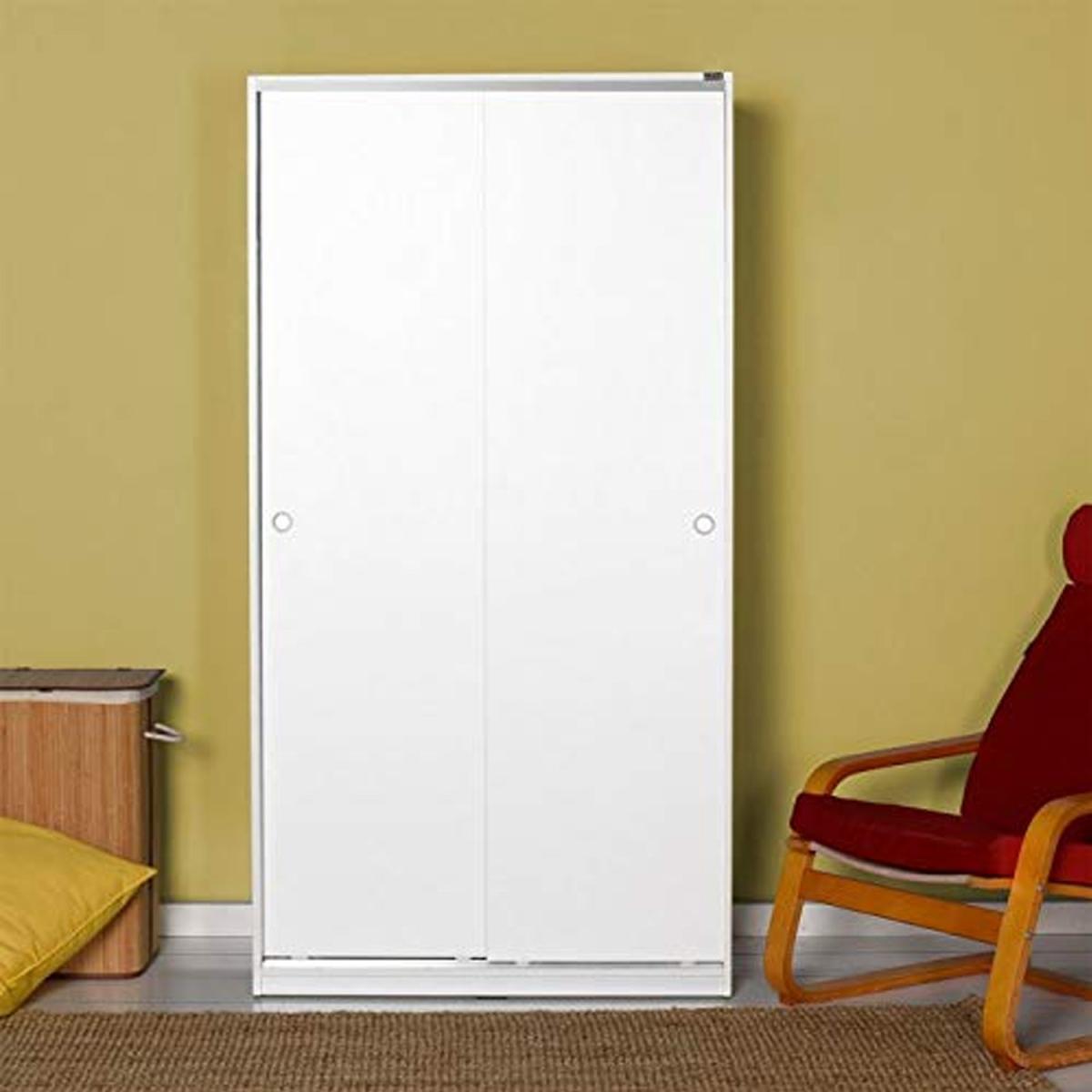 2 Door Sliding Wardrobe Matt White Finish - White – image 1