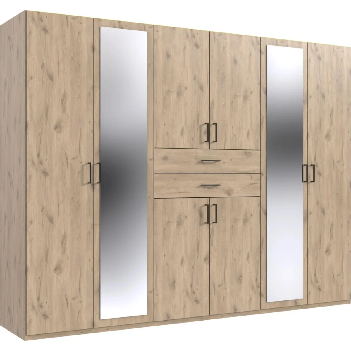 Dillingen Viking Oak 6 Door 270cm Wardrobe with Mirror - Oak – image 2