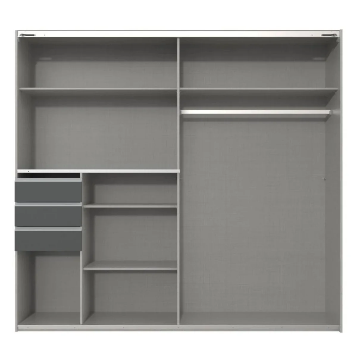 Saigon 225cm Sliding Wardrobe in Oak and Glass Black - Oak – image 6
