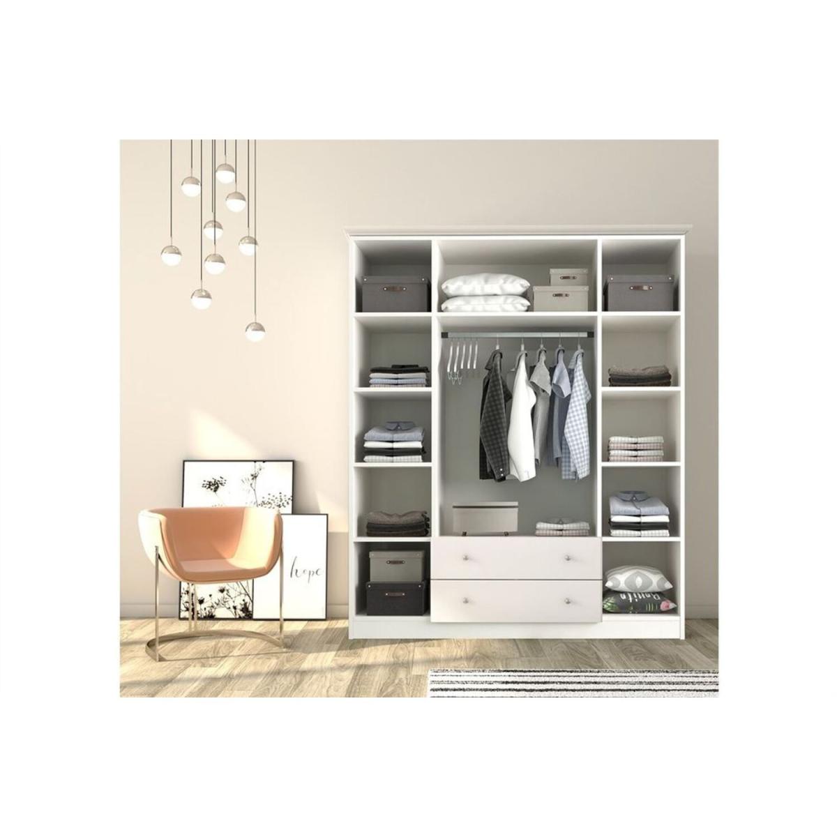 Myra 4 Doors and 2 Drawers Wardrobe white - White – image 3