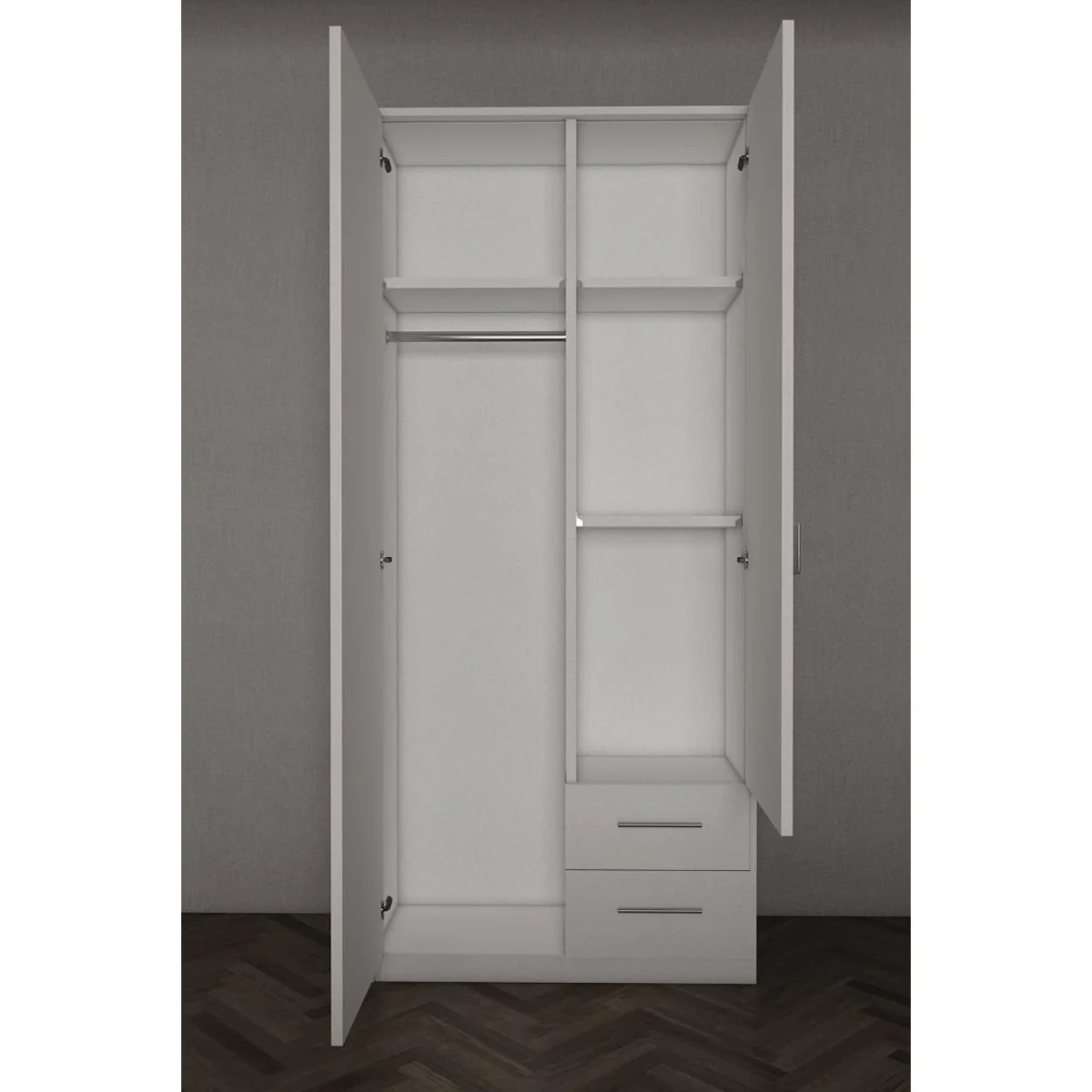 Swindon Gloss Black 2 Door 90cm Wardrobe - Black – image 4