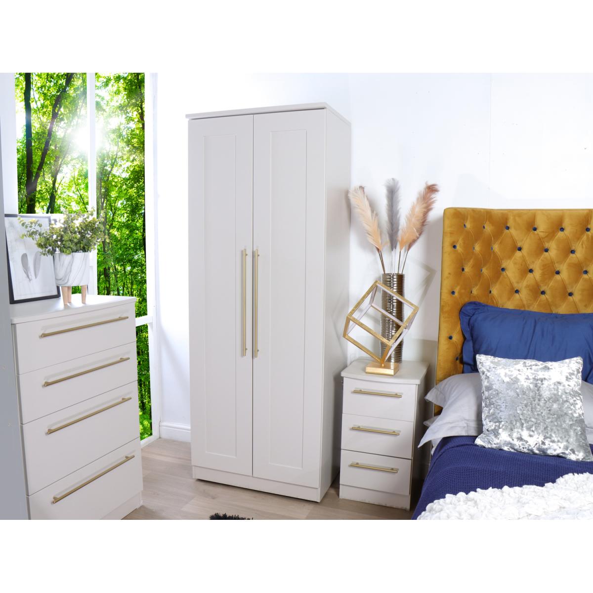 Haworth Ready Assembled Tall 2 Drawer Wardrobe - Kashmir Matt – image 5