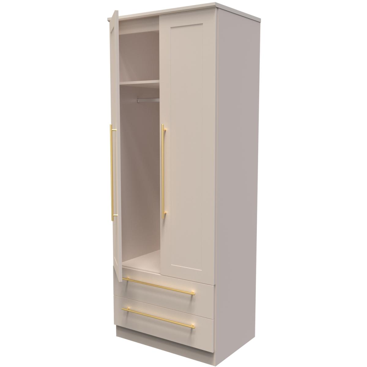 Haworth Ready Assembled Tall 2 Drawer Wardrobe - Kashmir Matt – image 8