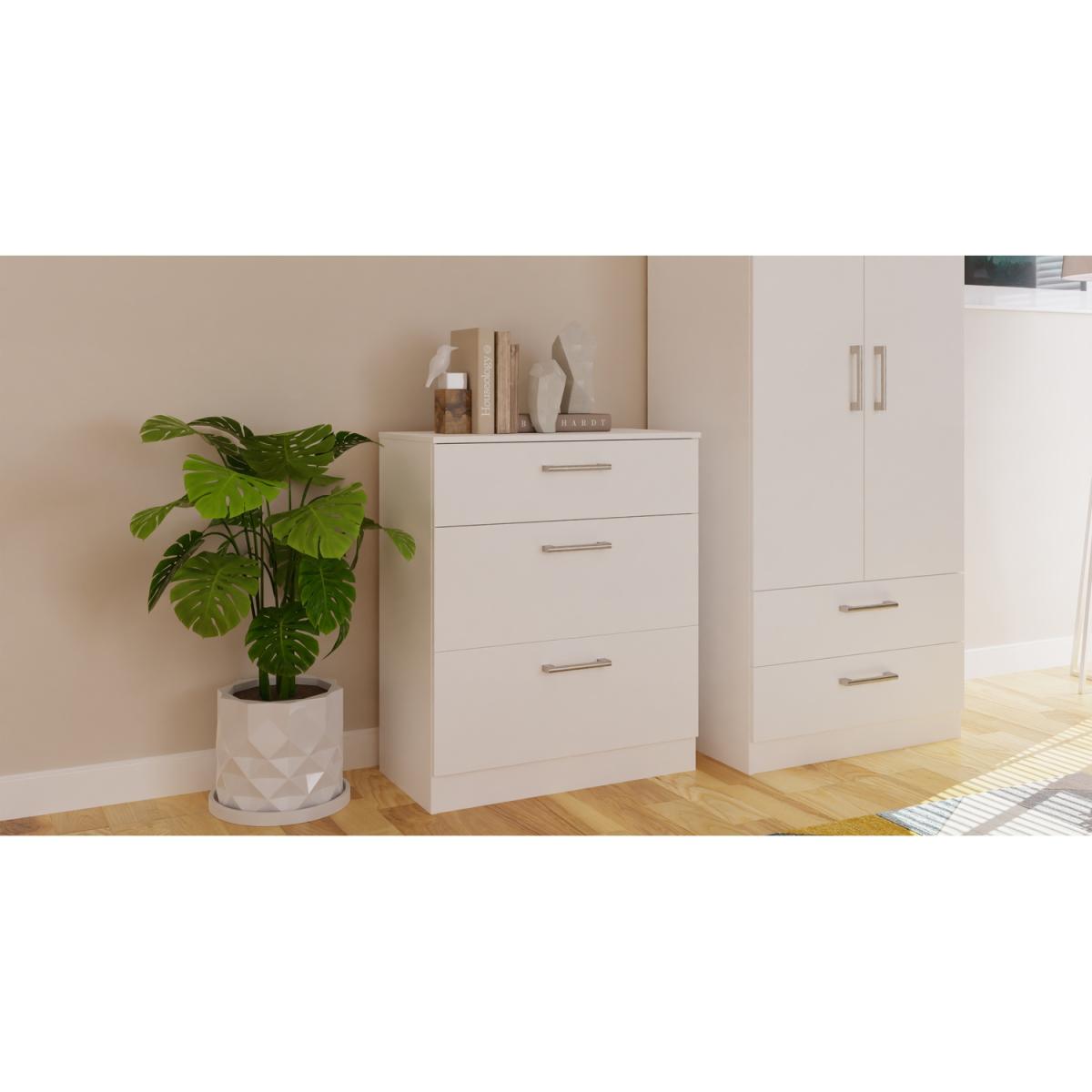 Devon Ready Assembled Triple Mirrored Wardrobe - White Matt – image 2