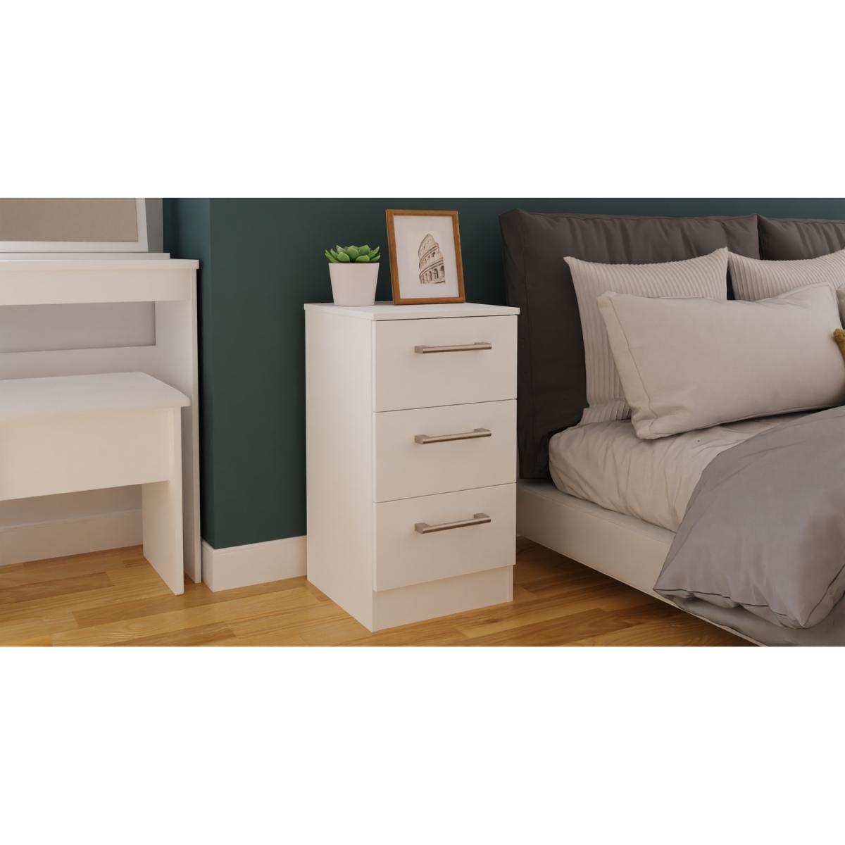 Devon Ready Assembled Triple Mirrored Wardrobe - White Matt – image 3