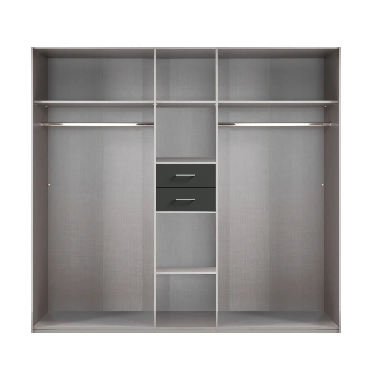 Odessa Planked Oak and White 5 Door 225cm Wardrobe with Mirror - Oak – image 3