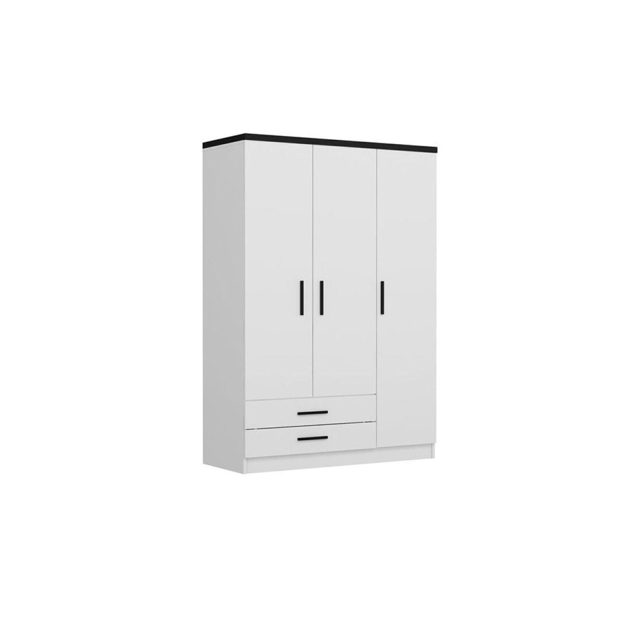 Kale Plus 3 Doors and 2 Drawers Wardrobe  white - White – image 3