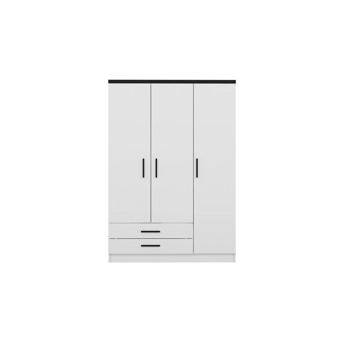 Kale Plus 3 Doors and 2 Drawers Wardrobe  white - White – image 4