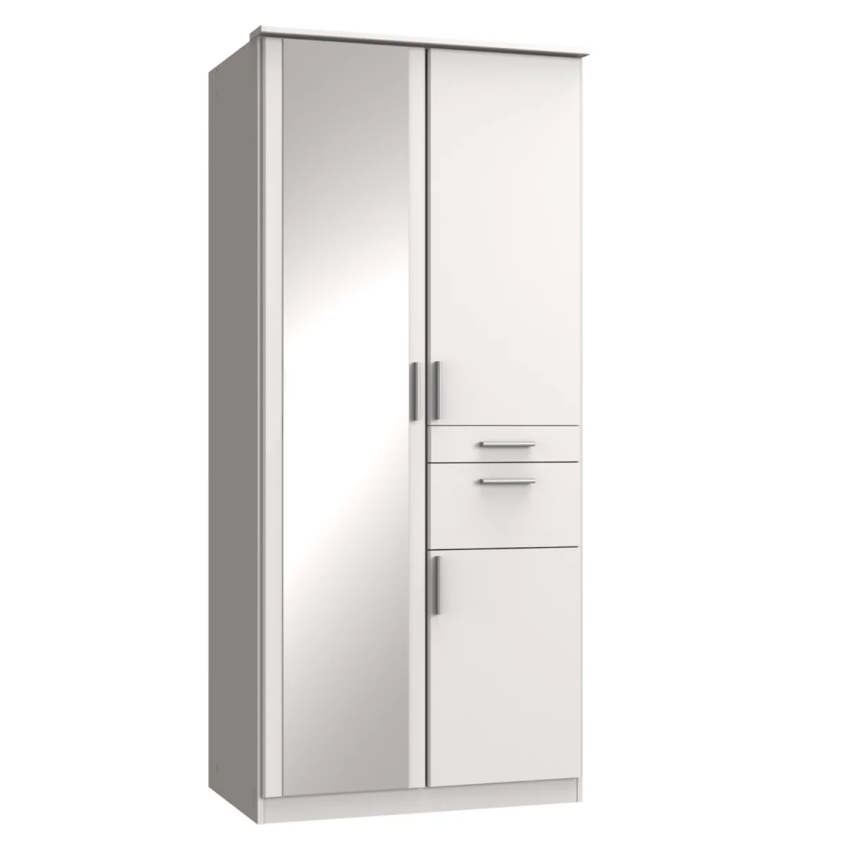 Koblenz Matt White 2 Door 90cm Wardrobe with Mirror - White – image 3