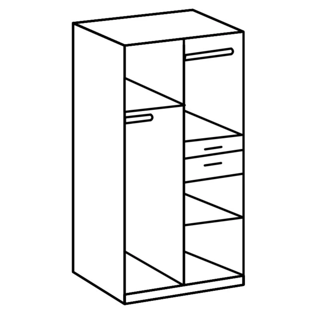 Koblenz Matt White 2 Door 90cm Wardrobe with Mirror - White – image 5