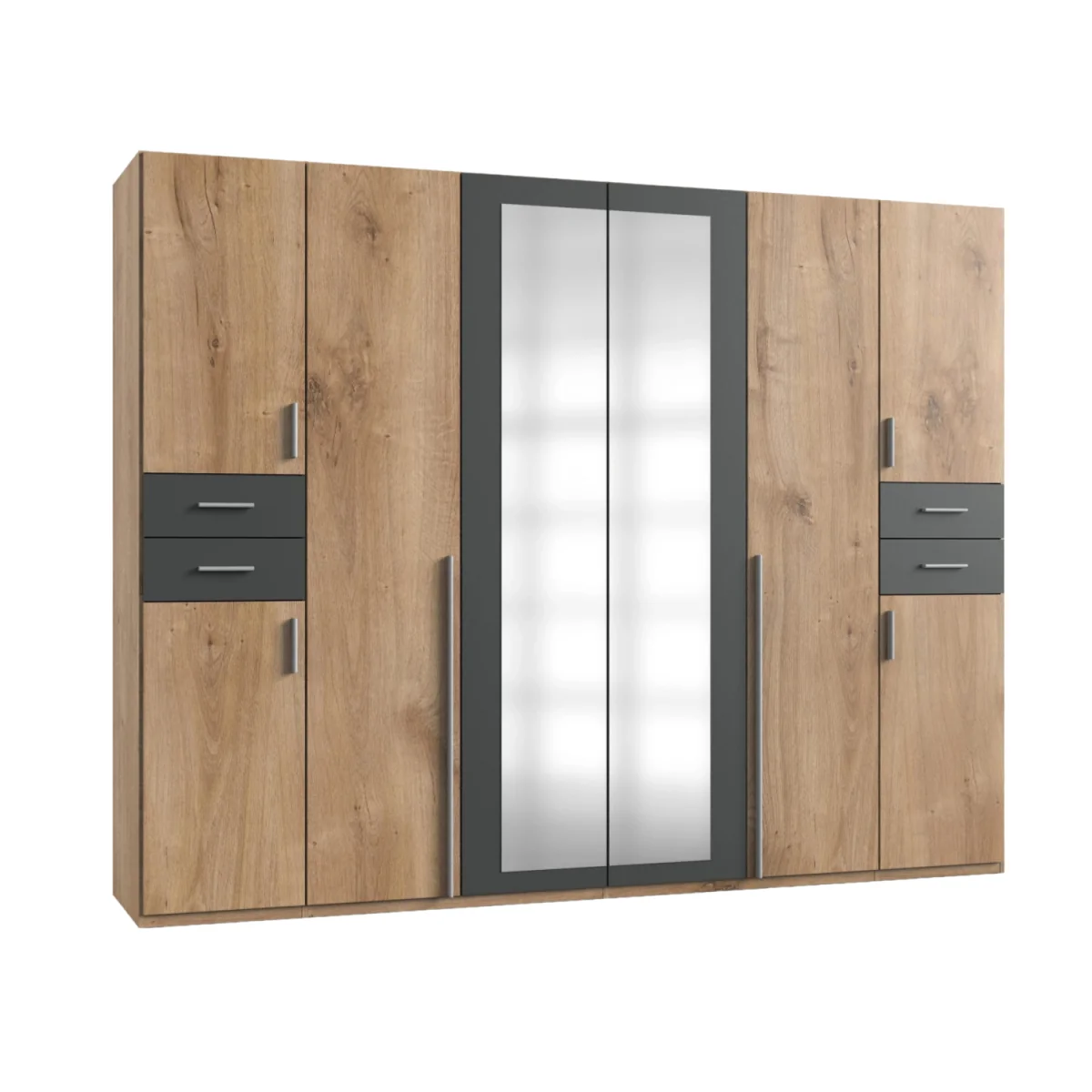 Vegas Oak 6 Doors 4 Drawers 270cm Wardrobe - Oak – image 4