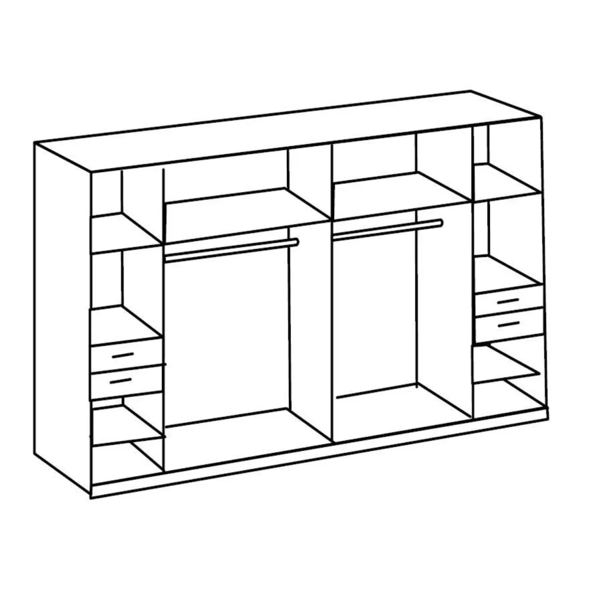 Vegas Oak 6 Doors 4 Drawers 270cm Wardrobe - Oak – image 6