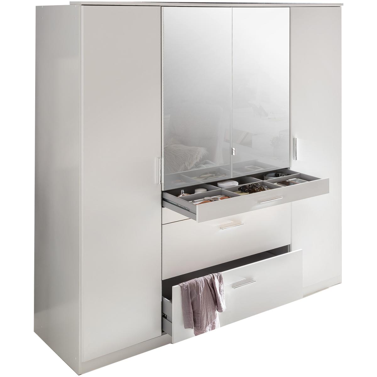 Aachen 4 Door 4 Drawer 2 Mirror in Alpine White - White – image 3