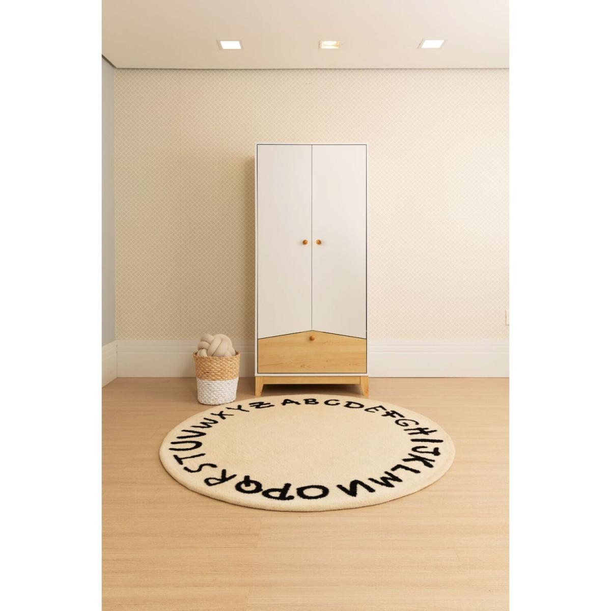 Cody 2 Door 1 Drawer Wardrobe - White and Pine – image 4