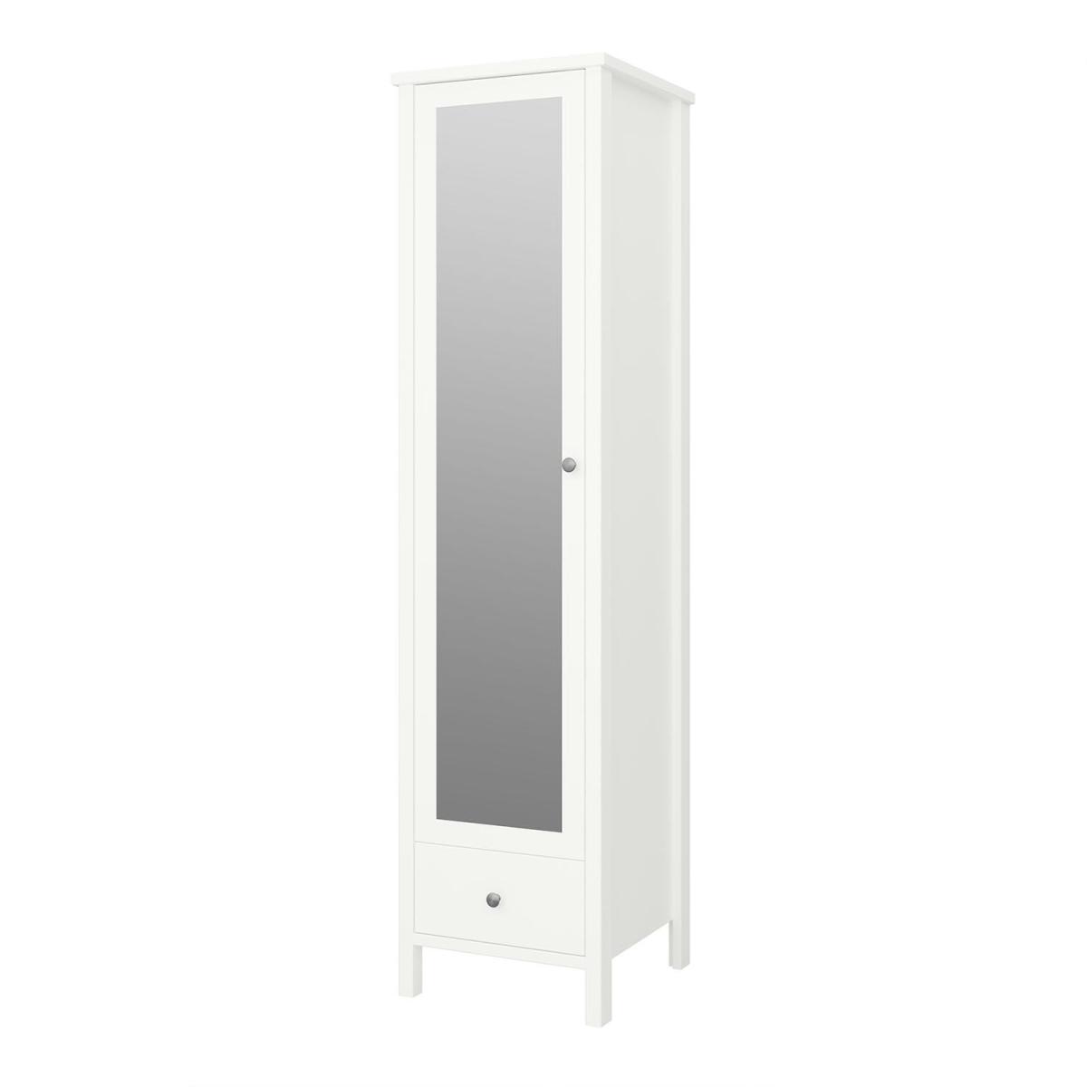 Tromso 1-Door Mirrored Wardrobe - White – image 2