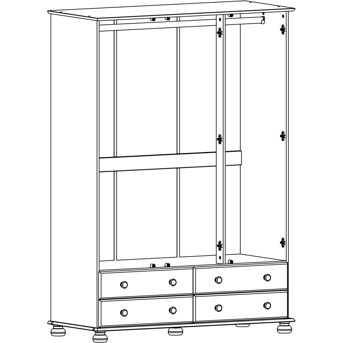 Jonas & James Cecilia Three Door Four Drawer Wardrobe - Pine – image 23