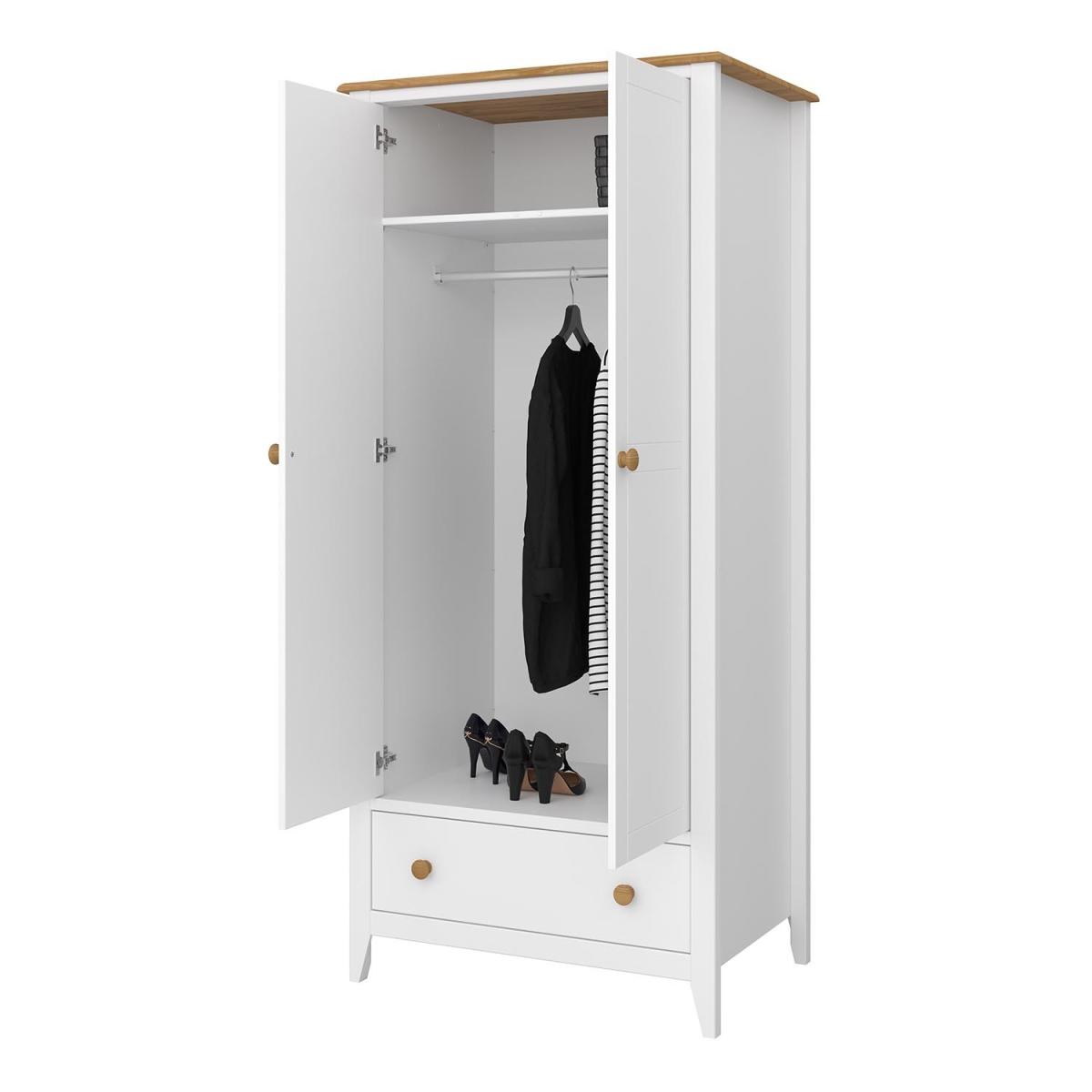 Heston 2-Door Wardrobe - White – image 7