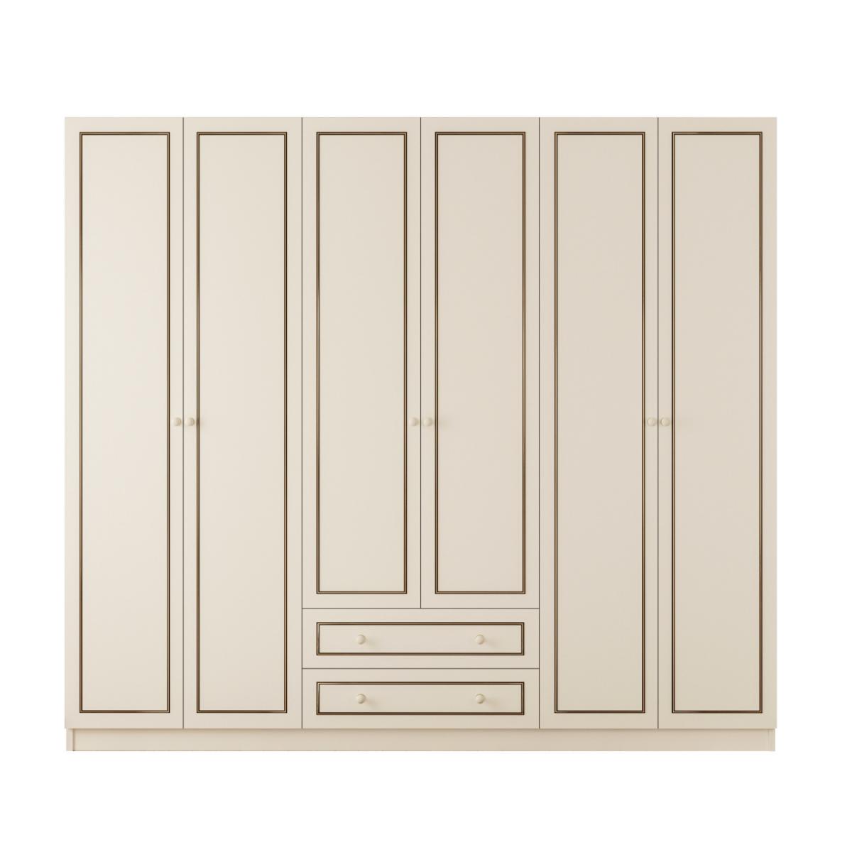 CLEMENT 6 Door 2 Drawer Wardrobe - White – image 2