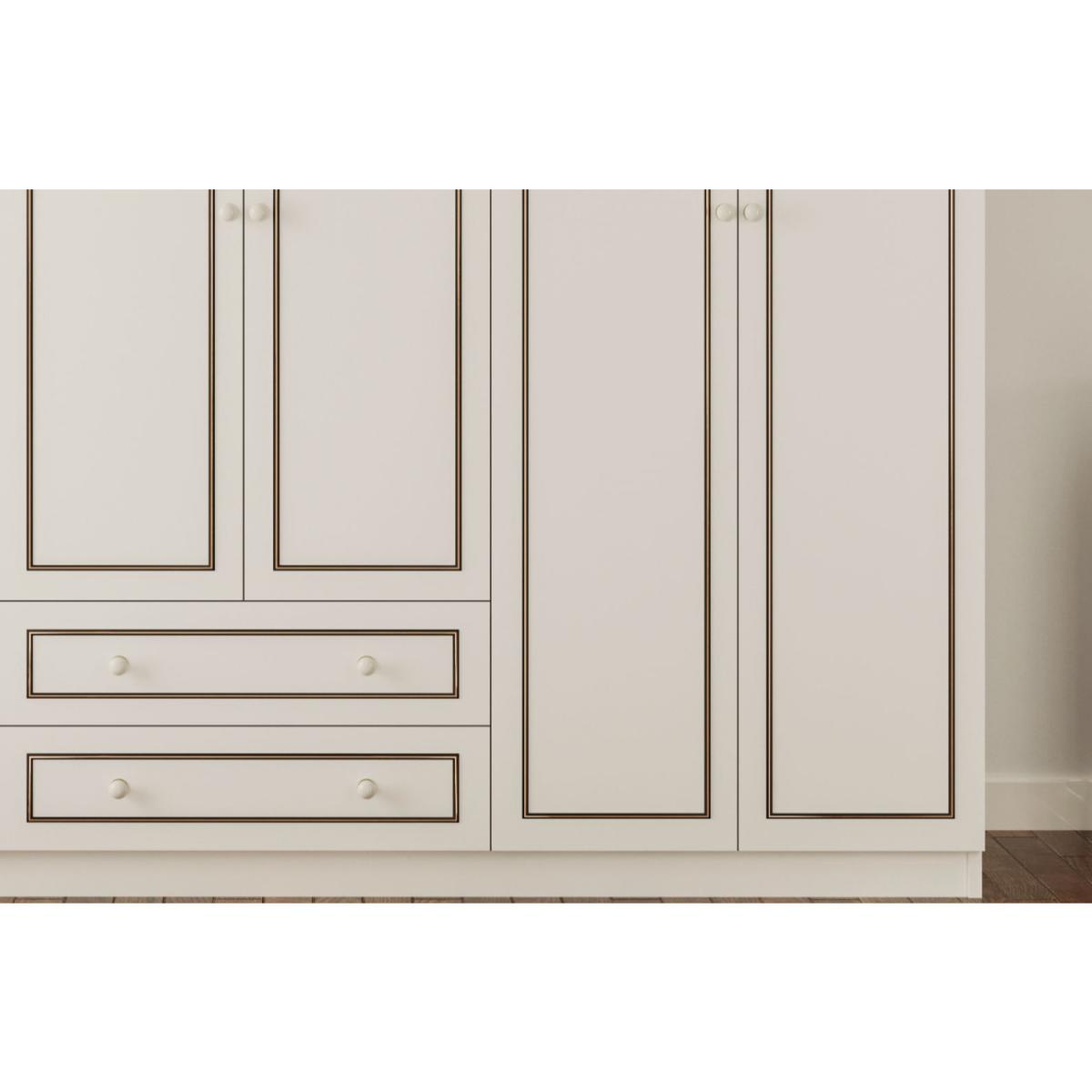 CLEMENT 6 Door 2 Drawer Wardrobe - White – image 4
