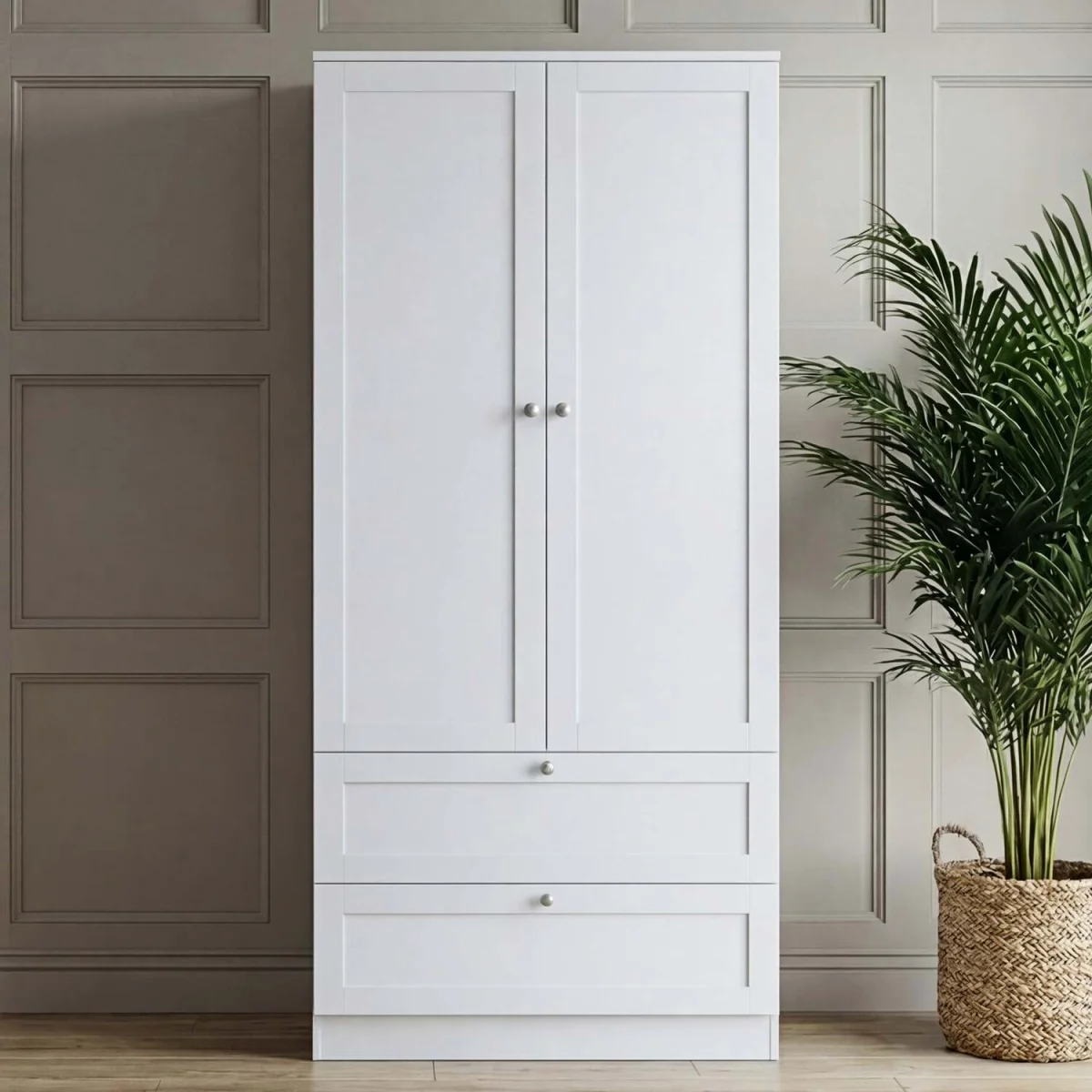 Vida Designs Altino 2 Door 2 Drawer Wardrobe, Grey (2) - White – image 16