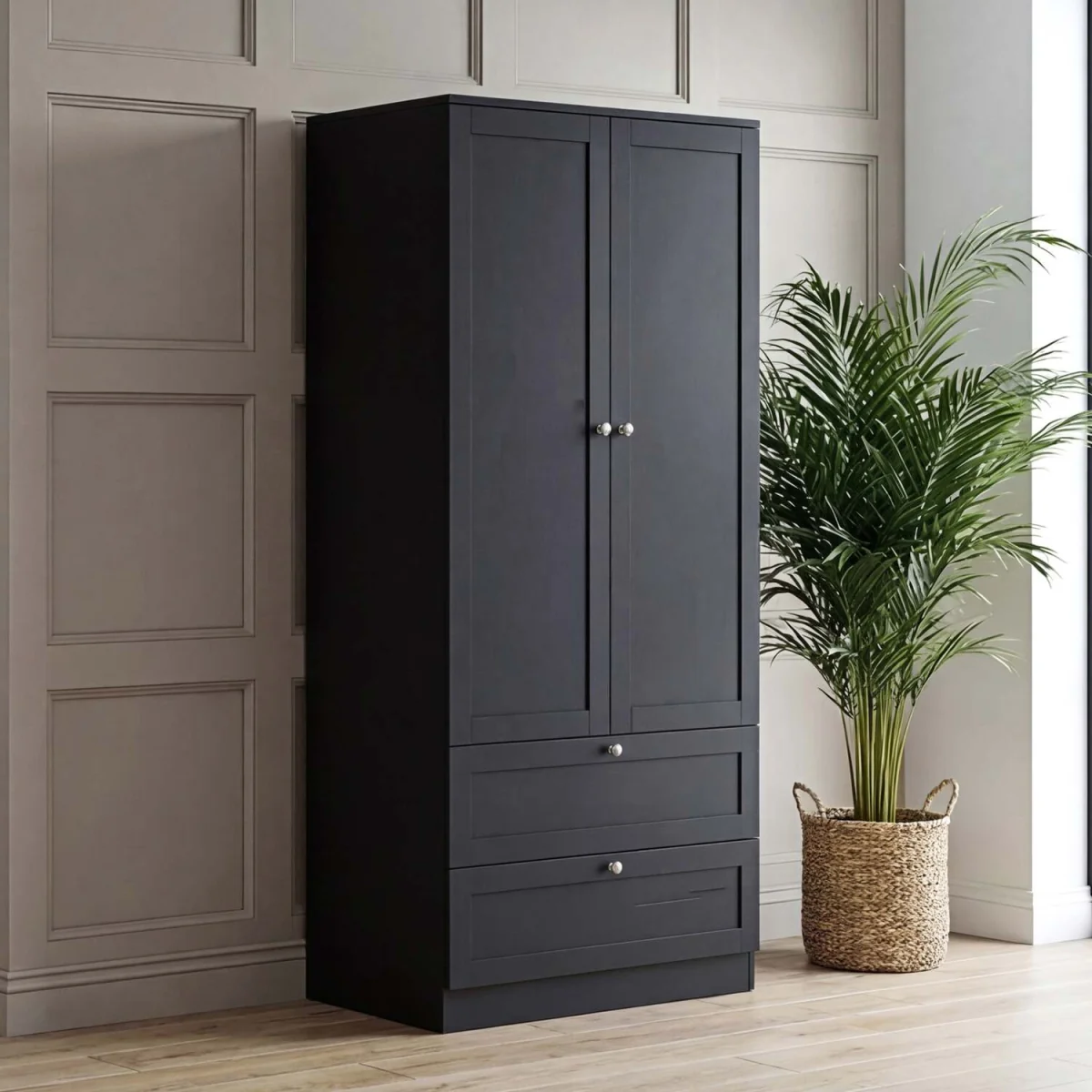 Vida Designs Altino 2 Door 2 Drawer Wardrobe, Grey (2) - White – image 9