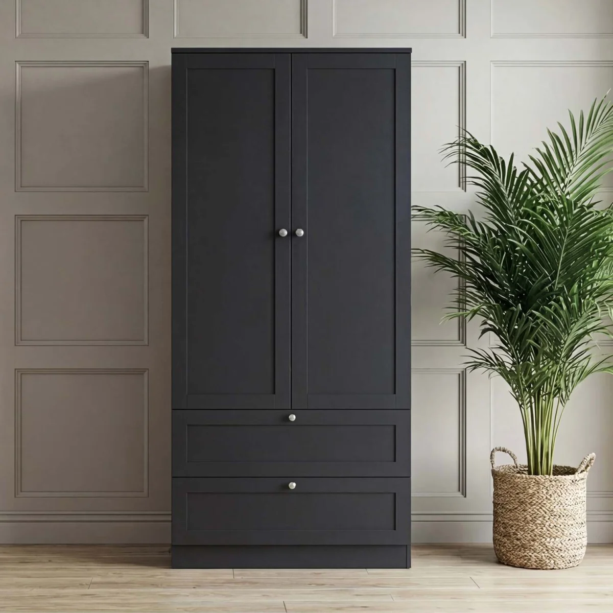 Vida Designs Altino 2 Door 2 Drawer Wardrobe, Grey (2) - White – image 10